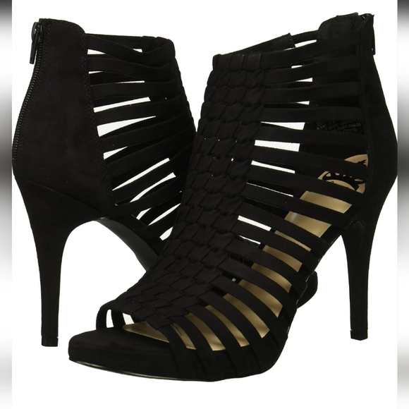 Fergalicious “Tinker” Black Strappy Stiletto Heels - Picture 8 of 10